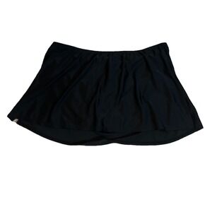 Catalina Swim Skirt Black Side Slit Swim Suit Skirted Bottom Size 16W 1X